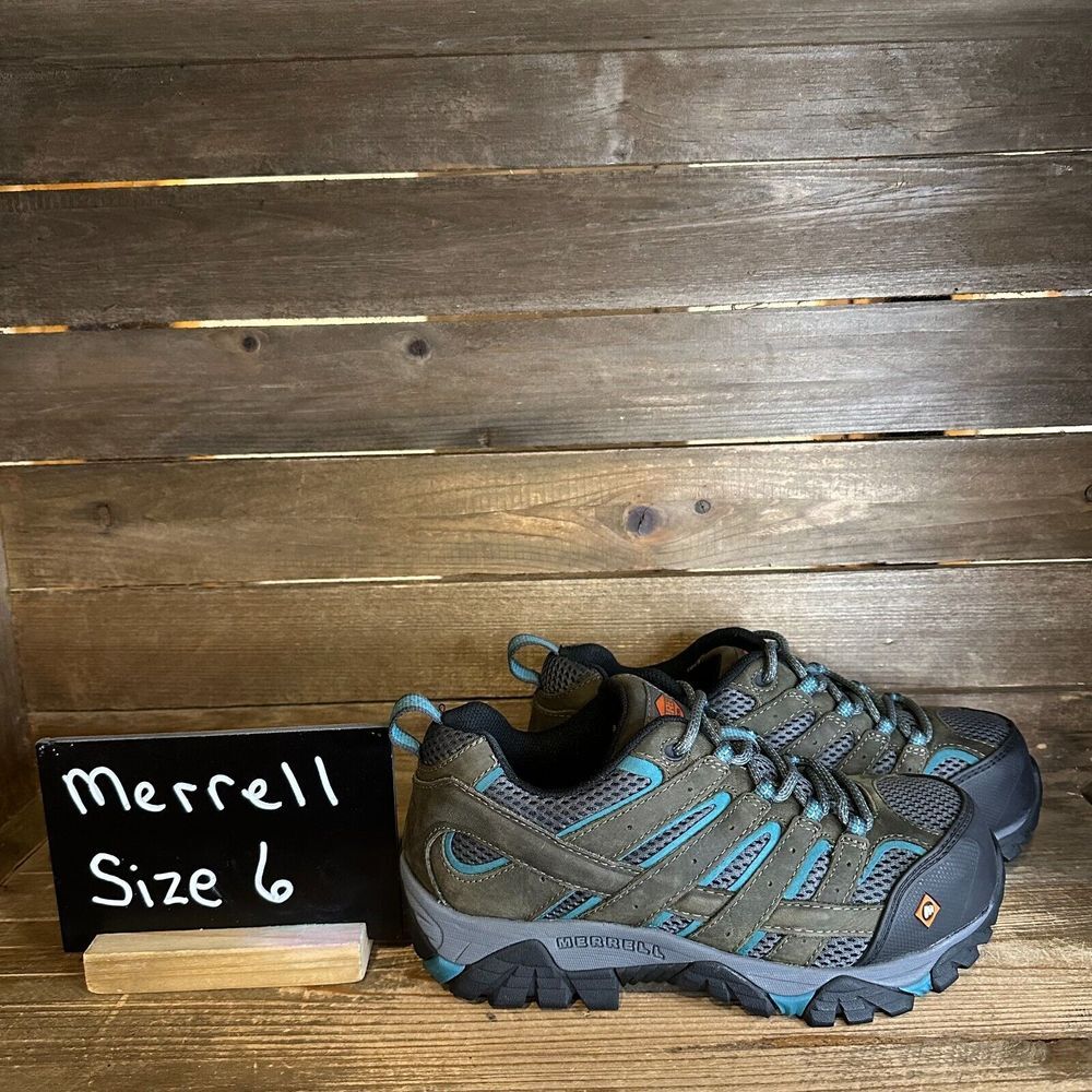 New Womens Merrell Moab Vertex Vent Safety Toe Work Sneakers Shoes Size 6 M‎